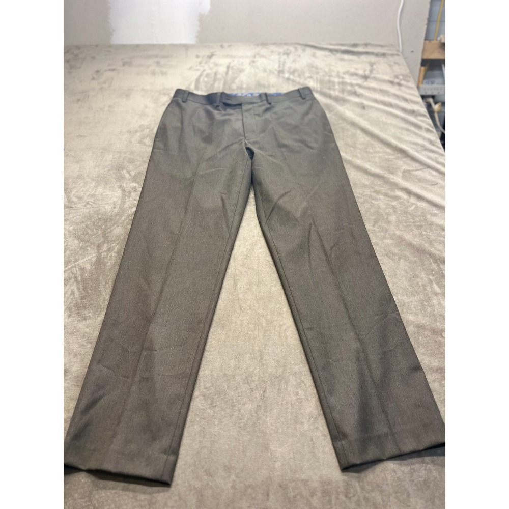 Lauren Ralph Lauren Men Dress Pants 36x32 Charcoal Grey Twill Flat Front Stretch